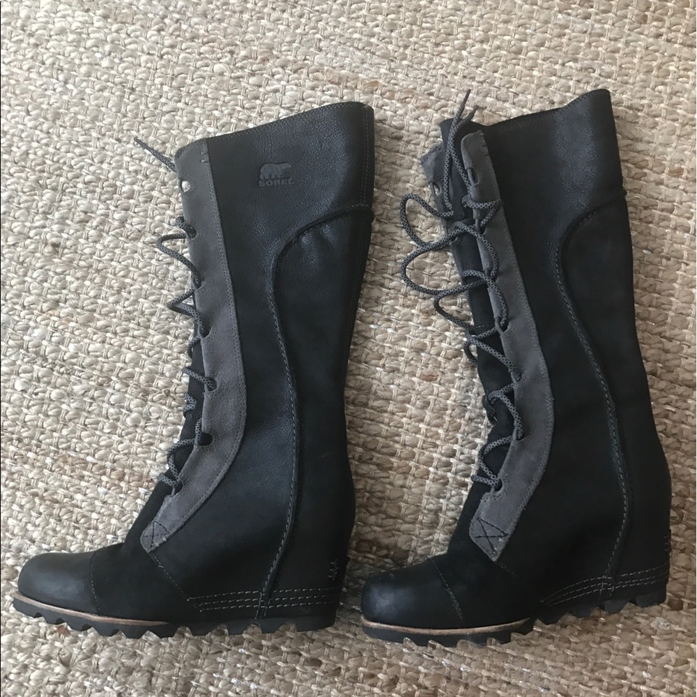 Sorel high wedge lace up boot